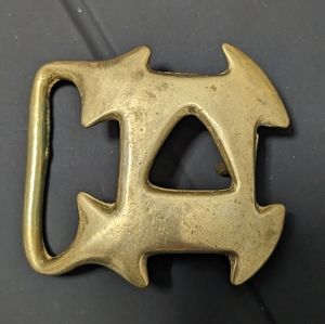 Duncan Laurie Vintage Unisex Solid Brass Modernist Belt Buckle